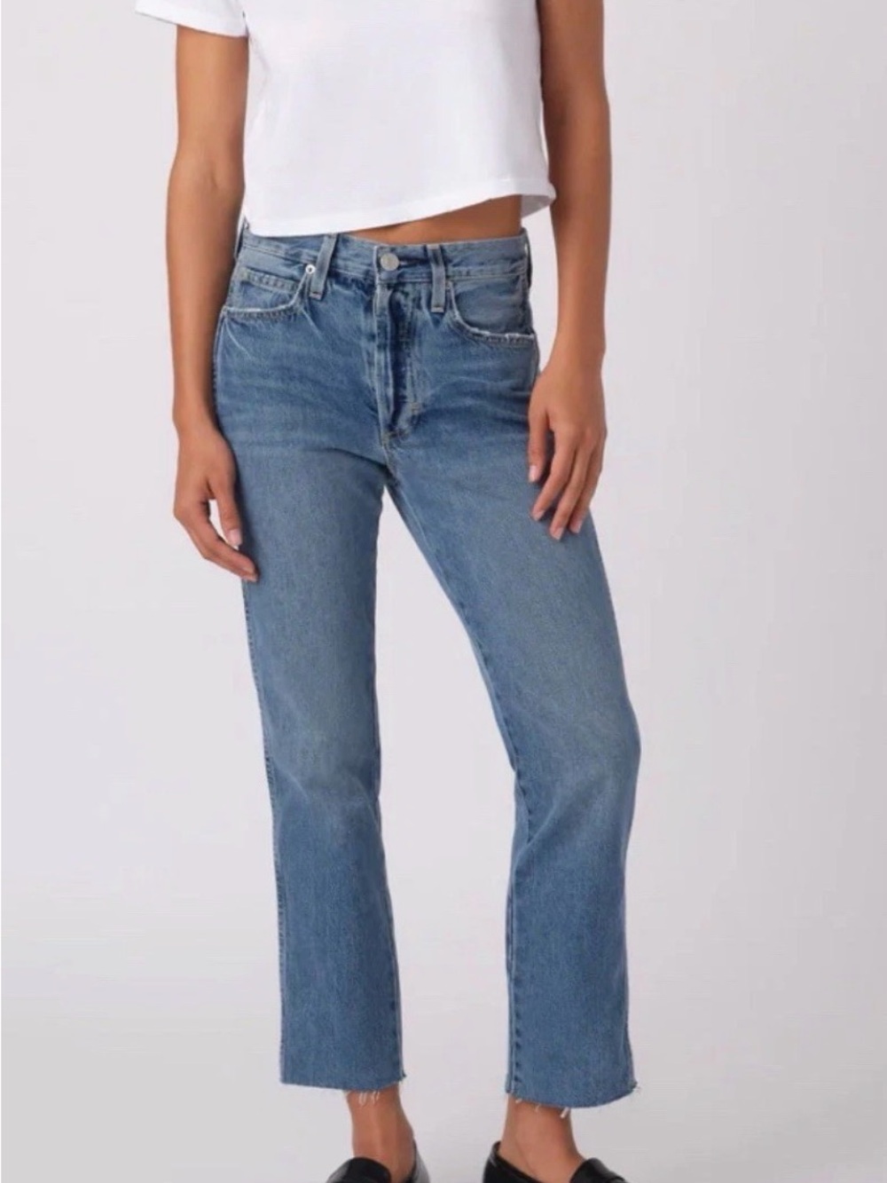 AMO  Loverboy Cropped  Jeans Raw Hem 28